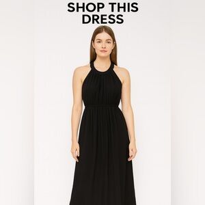🖤 Rachel‎ Pally Black Halter Maxi Dress - Timeless & Elegant